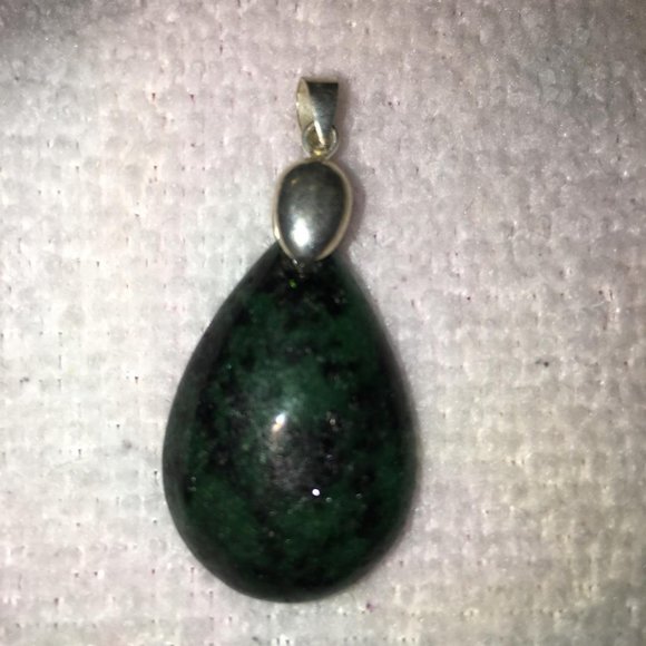 Ruby Zoisite Teardrop Pendant - Picture 3 of 4